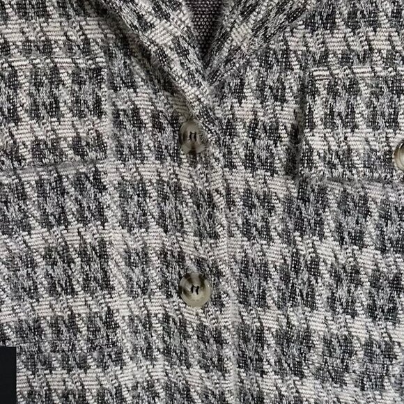 Liverpool Heather Houndstooth Fuzzy Button Front Boxy Jacket Women's Large - Picture 7 of 16